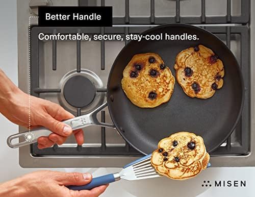 Misen Nonstick Frying Pan - Premium Skillet with PFOA-Free Coating - Ideal for Omelettes, Eggs, and Induction Cooking - Durable Aluminum Core, Warp-Resistant Design, and Oven-Safe to 450°F - 10"