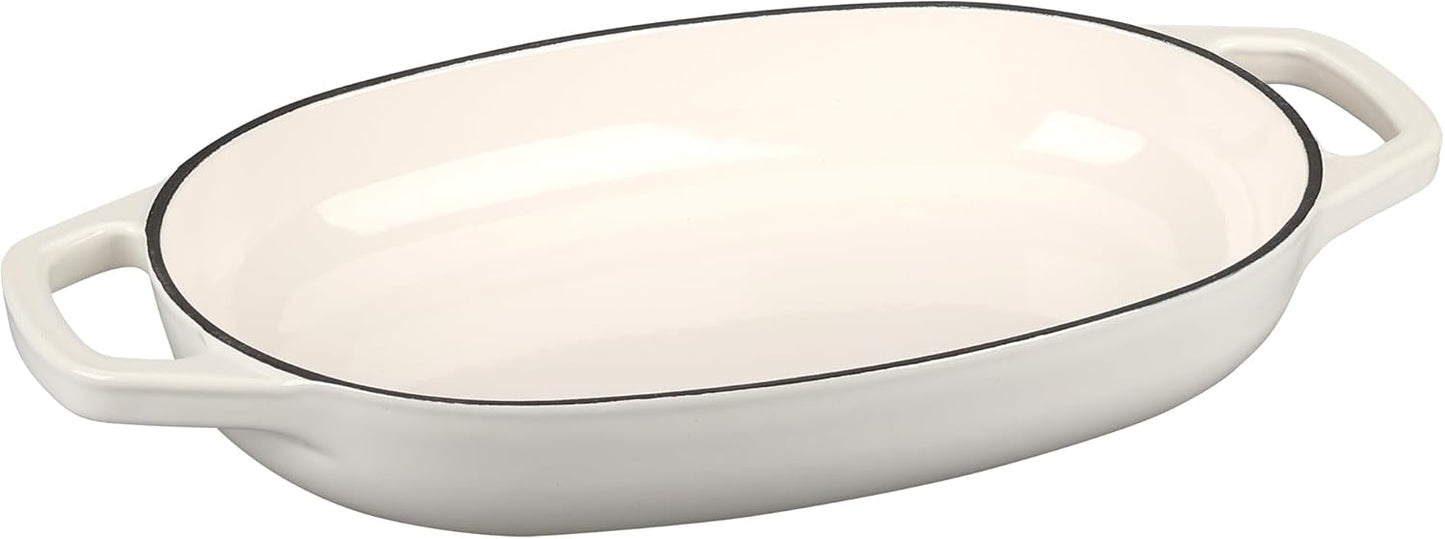 Enameled Cast Iron Dutch Oven Pot with Lid, Oval Dutch Oven for Bread Baking, Bread Oven for Homemade Sourdough Bread Baking, 5qt, White