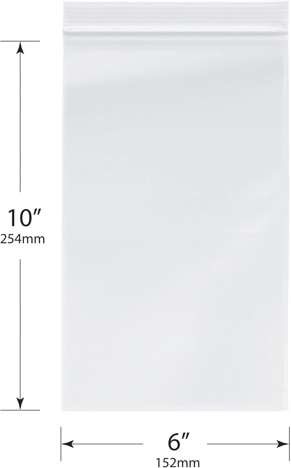 Plymor 6" x 10" (Pack of 500), 4 Mil Heavy Duty Zipper Reclosable Plastic Bags