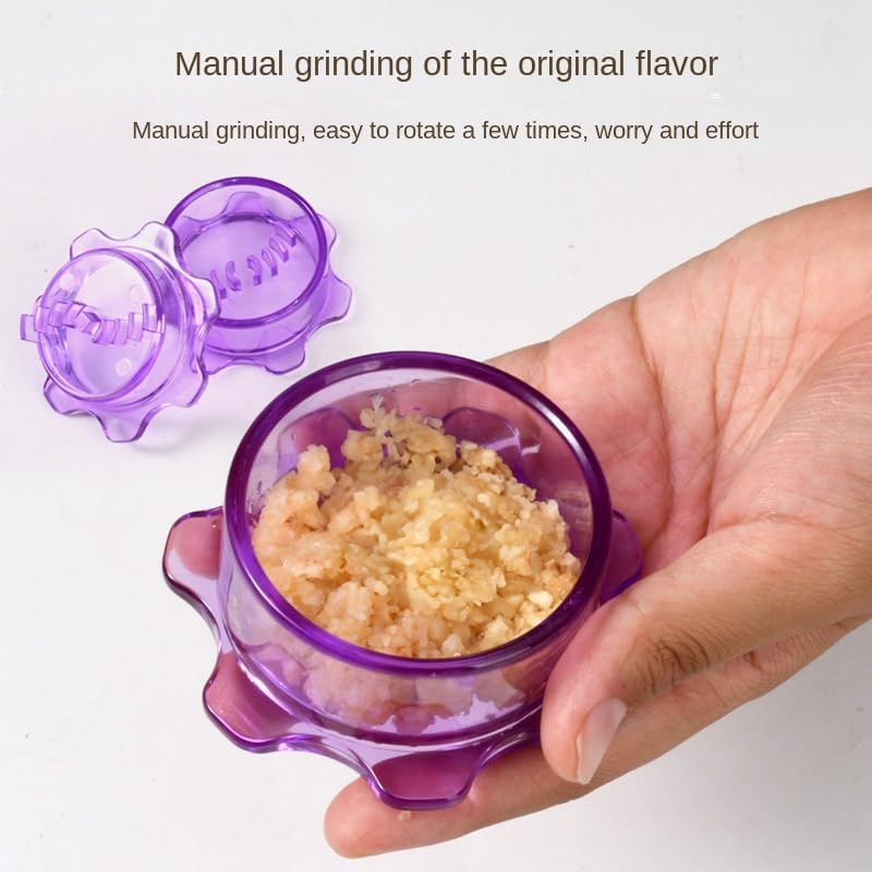 2025 New Garlic Twister,Garlic Press,Garlic Peeler,Ginger Grater,Mini Garlic Mincer (Blue)