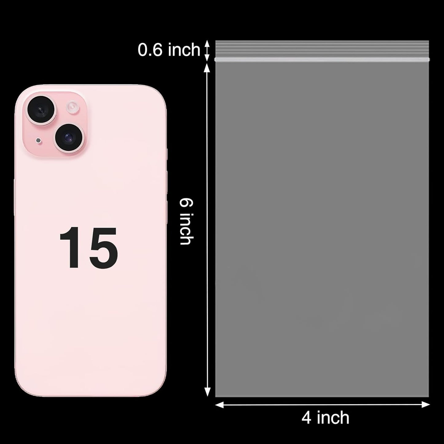 Plastic Bags, 200pcs 4 x 6 inch 2 mil Thick, Zip Bags, Clear Jewelry Bag, Baggies with Resealable Zip Bag for Small BusinessDaily Vitamin, Jewelry, Candy