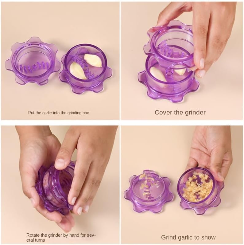 2025 New Garlic Twister,Garlic Press,Garlic Peeler,Ginger Grater,Mini Garlic Mincer (Blue)