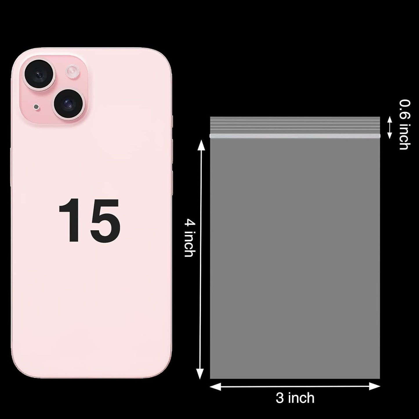 400pcs Plastic Bags, 3 x 4 inch 2 mil Jewelry Bags, Clear Small Zip Bag, Resealable Zip Bag for Small Business, Storage, Candy