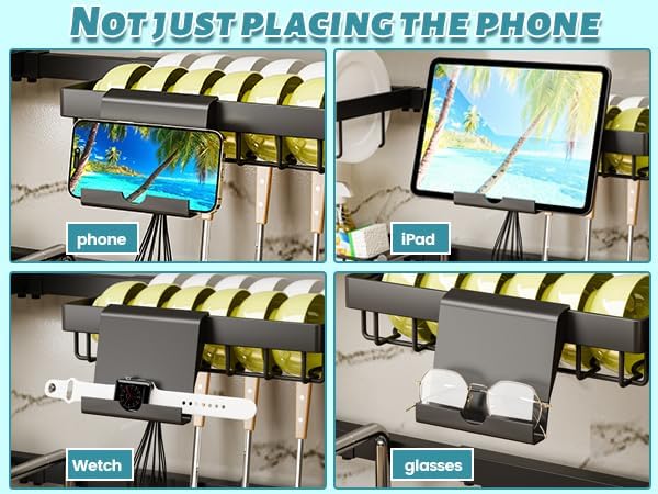 ADBIU Over The Sink Dish Drying Rack (Expandable Height and Length) Snap-On Design 2 Tier Large Dish Rack (27-40L x 12W x 32.5-37H (inches))