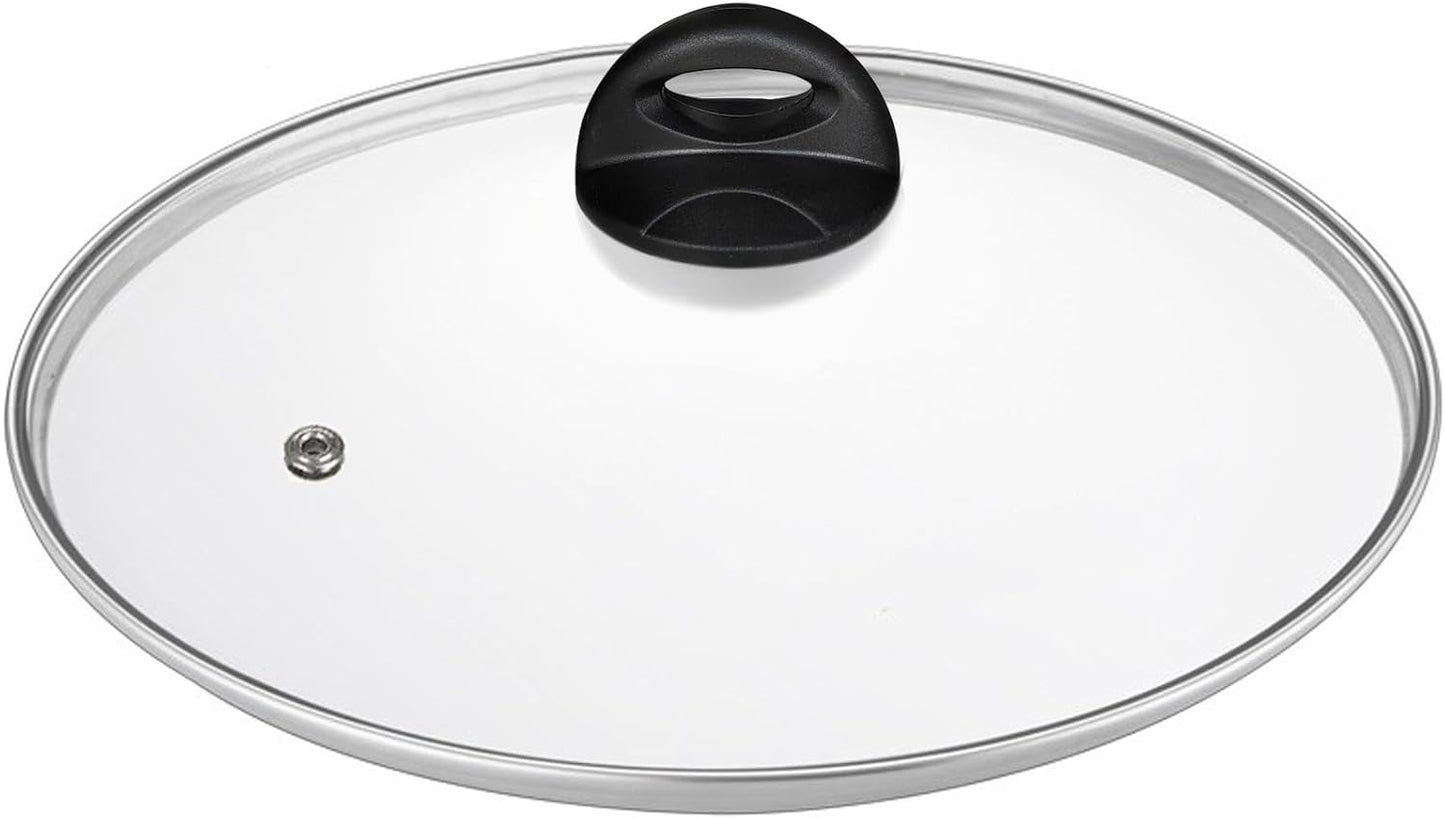 Glass Lids for Pot and Pan, 8, 9.5, 10.25, 11, 12, 12.6, 13.5, 14 Inch Tempered Replacement for Covers Kitchen Cookware, Frying Pan, Wok, Skillet (13.5 Inch)