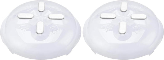 Magnetic Microwave Cover for Food | Clear Microwave Splatter Cover | Microwave Plate Cover with Steam Vents | Food Grade Dish Cover | BPA-Free | Dishwasher Safe | White (Pack of 2)