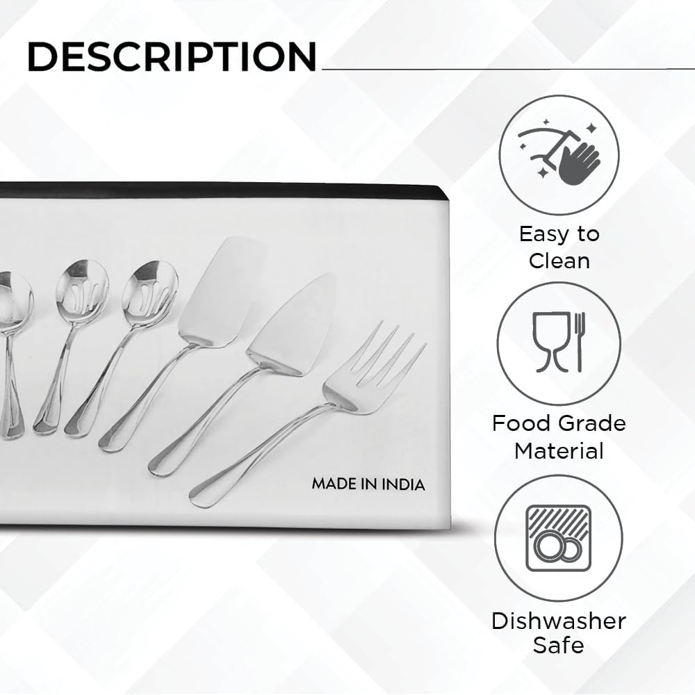 Avador® Premium Set of 8 Stainless Steel Hostess Serving Unitensil Tool Set for Weddings | Buffer | Party | Kitchen | Restaurants