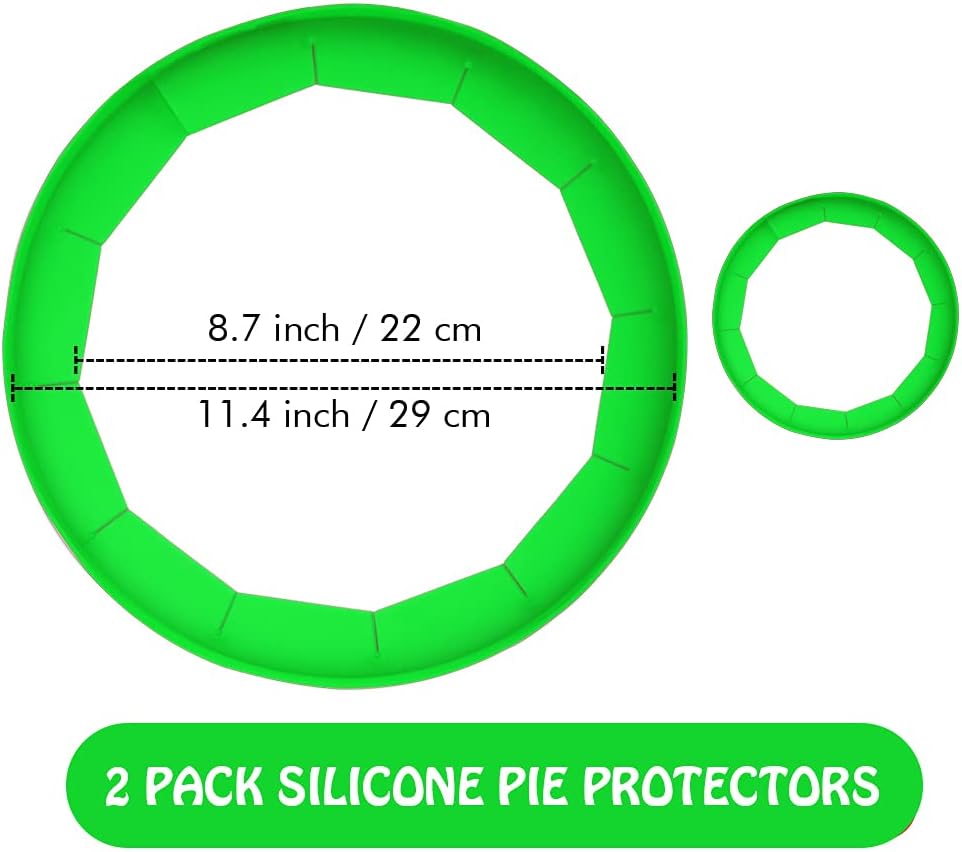 Adjustable Silicone Pie Crust Shields - Baking Protectors Cover Pie Edge, Fit 8-11.4 Inch Pies