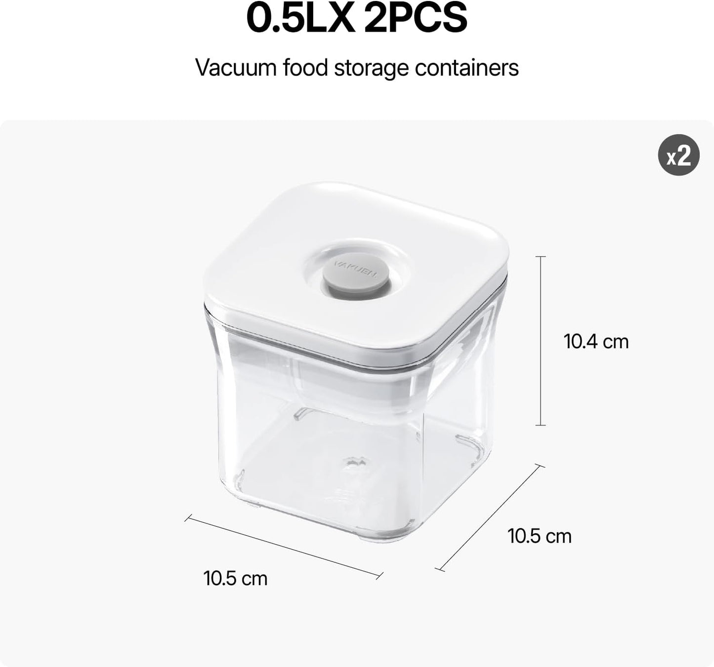 Premium Airtight Food Storage Containers, 2PC-SET(0.53qt), Smart One-Click Seal Lid, Patented Double Silicone Lining, 100% Leak Proof, BPA-FREE, Dishwasher, Freezer & Microwave Safe