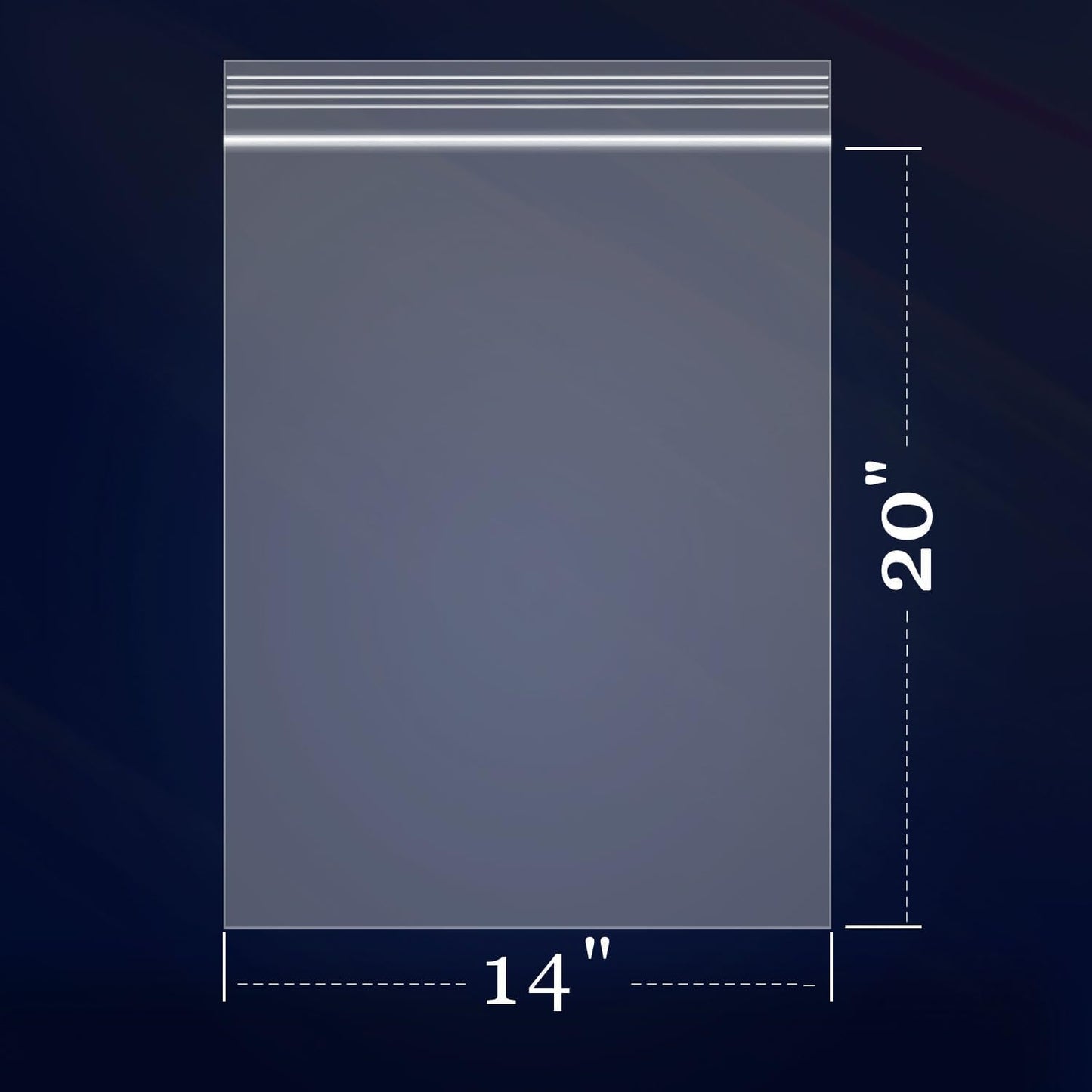 iMailer 500 Count 14" x 20" Large Clear Plastic Reclosable Poly Zip Bags - 2 Mil, 2 Gallon for Clothing, T-Shirts, Pants