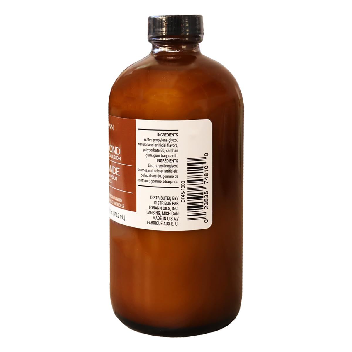LorAnn Oils Almond Bakery Emulsion: True Essence, Ideal for Boosting Fruit Tones in Cakes, Cookies & Desserts, Gluten-Free, Keto-Friendly, Extract Substitute Essential for Your Kitchen, 16 Oz