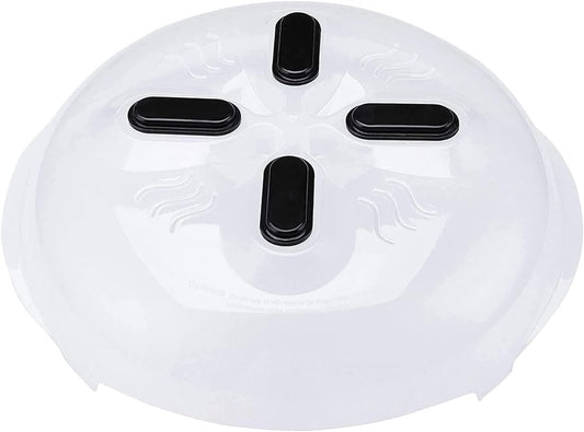 Magnetic Microwave Splatter Cover, Clear Microwave Cover for Food - Vented & Magnetic, 12-inch, Food Grade Plate Cover, BPA Free - Black