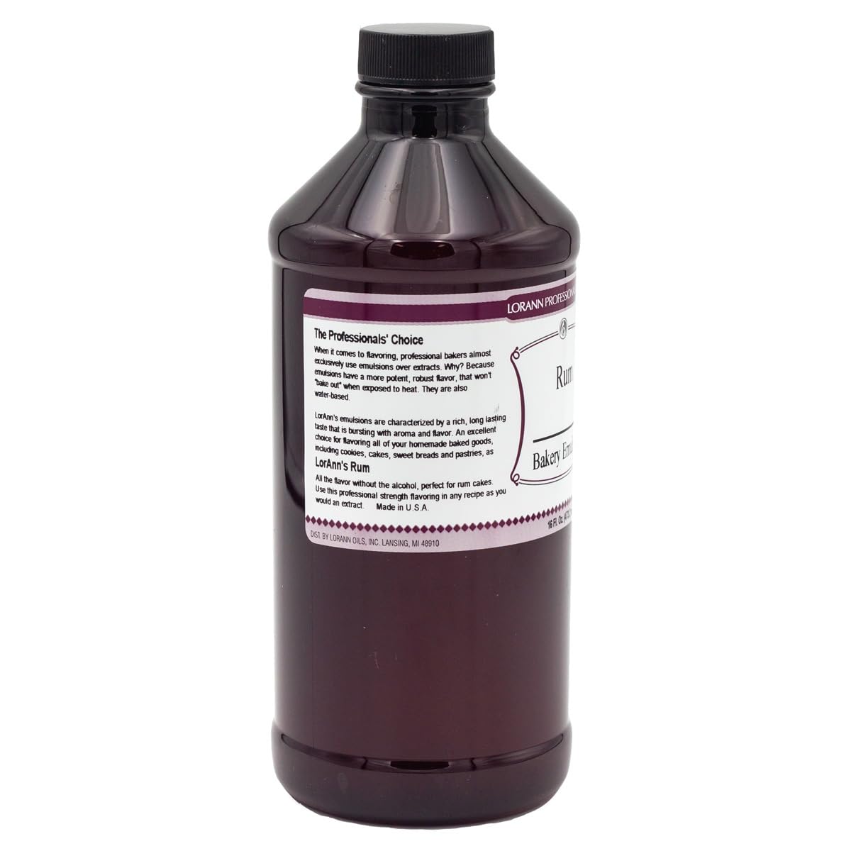 Lorann Oils Rum Bakery Emulsion: Realistic Rum Flavor, Ideal for Enhancing Boozy Notes in Baked Goods, Gluten-Free, Keto-Friendly, Rum Extract Alternative Essential for Your Kitchen