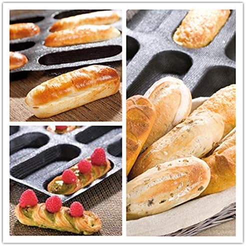 Bluedrop Silicone Hot Dog Bread Forms Mini Baby Sandwich Baking Molds Food grade Perforated Eclair Sheets for Home Oven