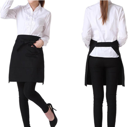 Bringsine 2 Pack Bib Chef - Unisex Aprons with 3 Pockets,Machine Washable for Men and Women,Kitchen Resistant Cooking BBQ Aprons Bulk(Black)