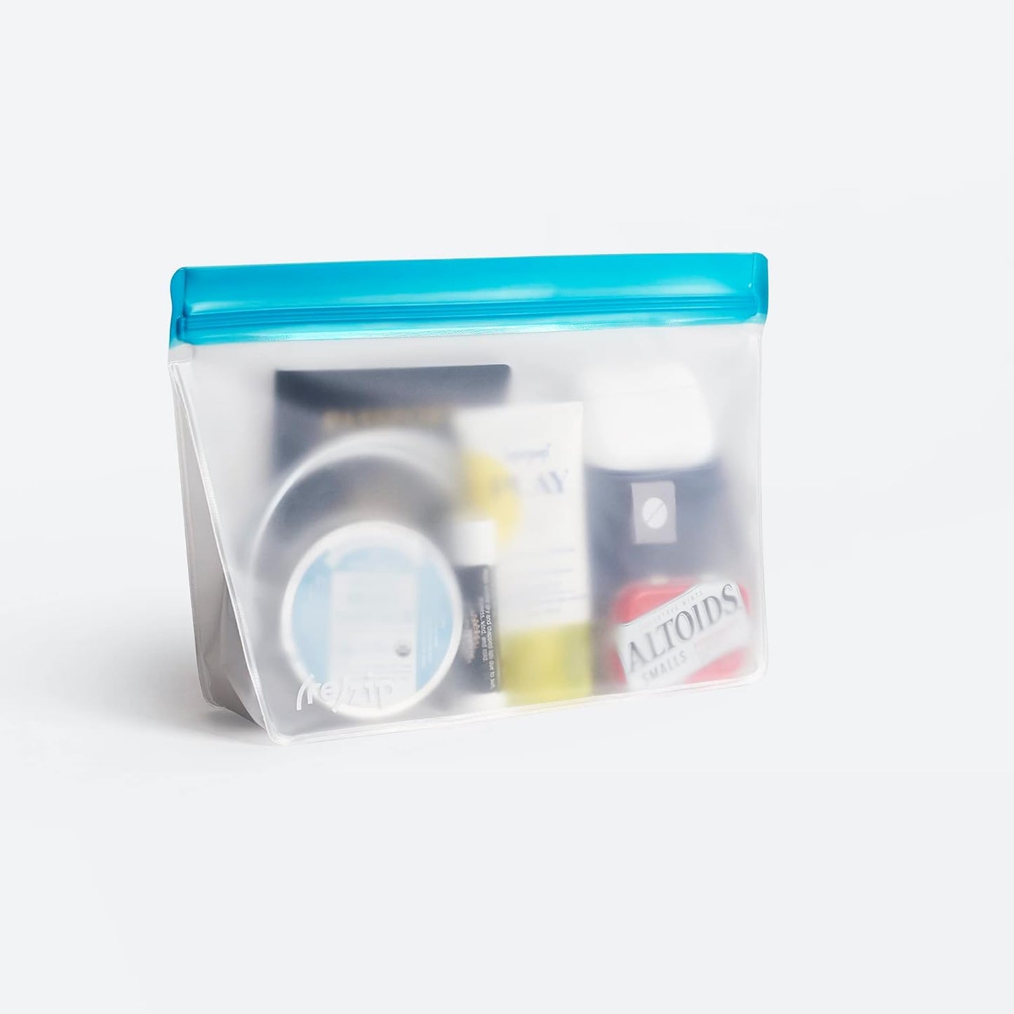 (re) zip 3-Piece Stand-Up Reusable Bag Kit | BPA-Free, Food Grade, Leakproof, Freezer and Dishwasher Safe | Quart (1), 2-Cup (1), Snack (1) | Aqua