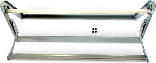 24" Wide Roll Paper Dispenser with Cutter for Desktop – Roll Dispenser with Straight Edge Cutter – Fits Craft, Freezer, Wrapping, Butcher Paper Roll or Cling Film – Heavy-Duty, Grey