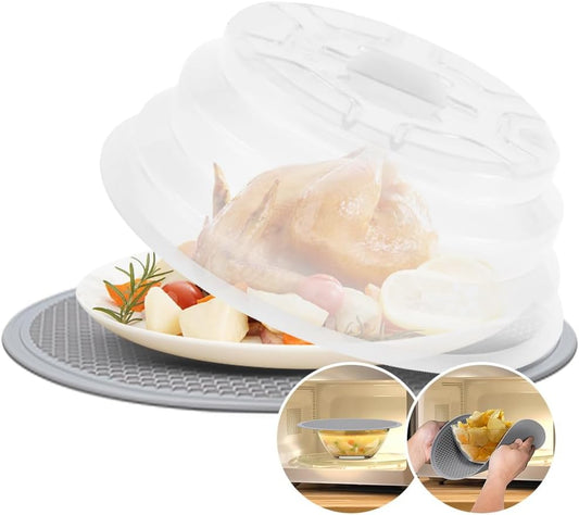 Microwave Dish Cover Microwave Cover for Food Microwave Splatter Cover - Silicone Microwave Plate Cover Dish Covers for Microwave Oven Cooking Anti-Splatter Guard Lid