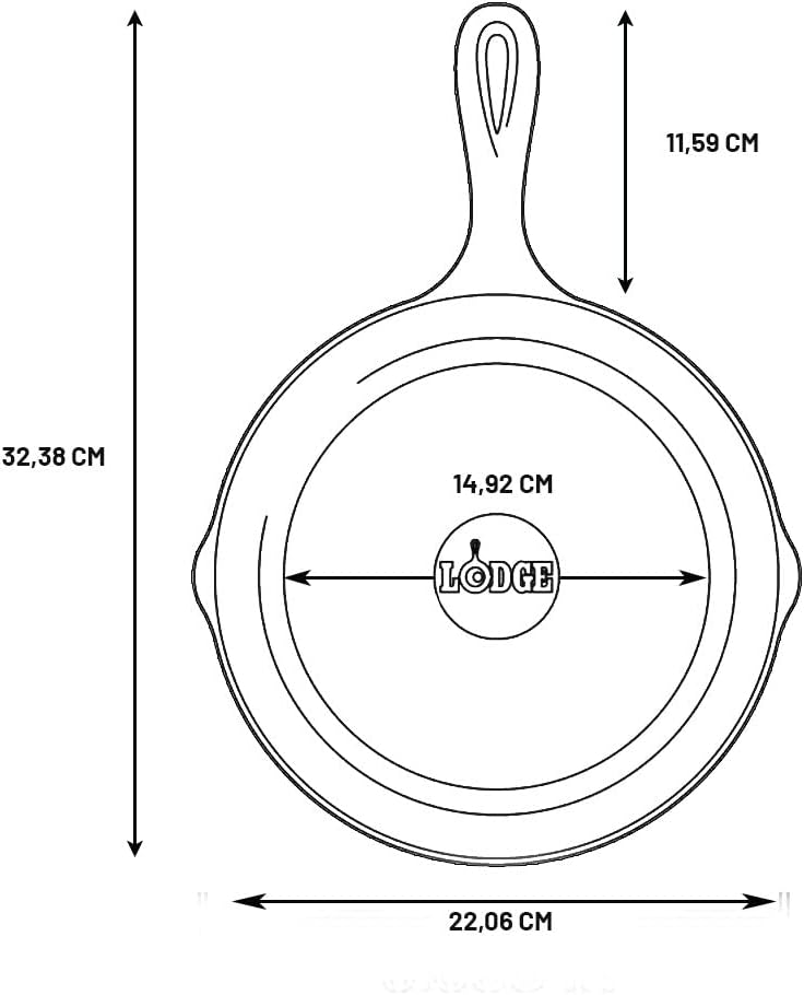 Lodge 8 Inch Cast Iron Pre-Seasoned Skillet – Signature Teardrop Handle - Use in the Oven, on the Stove, on the Grill, or Over a Campfire, Black