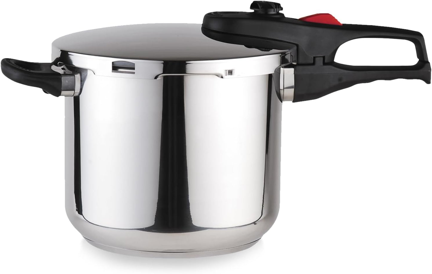 MAGEFESA Practika Plus 6.3-Quart Pressure Cooker – 18/10 Stainless Steel, Induction Compatible, 5-Layer Heat Diffuser Bottom, 5 Safety Systems, Even Heat Distribution