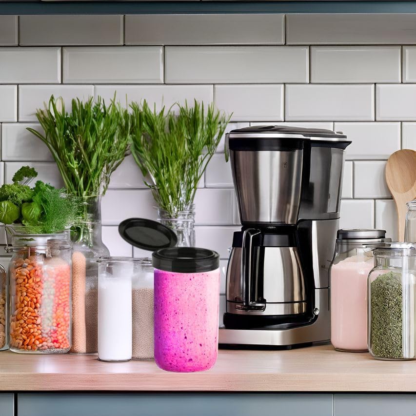 Jarming Collections 32oz Extra Wide Mouth Glass Storage Jar with BPA-Free Plastic Lid – Quart Size Airtight Mason Jar for Kitchen, Pantry, and Food Storage (Set of 2)