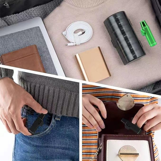 3 Pack Mini Pepper Shaker,Premium Metal Spice Dispenser and Sweetener Portable Travel Storage (Anodized Aluminum)