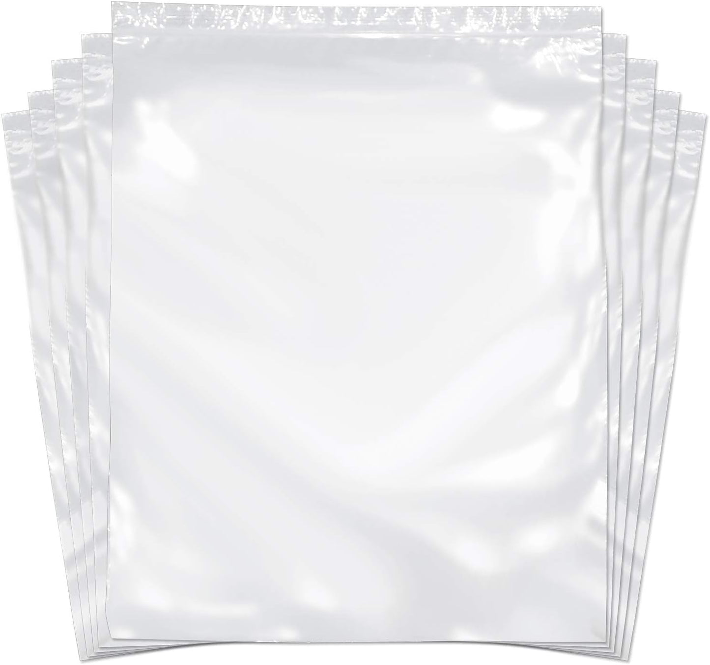 SNL Quality Zipper Lock Extra Large Jumbo Reclosable Clear Disposable Plastic Bags, Strong | 12" X 15" - 2 MIL - 100 Bags