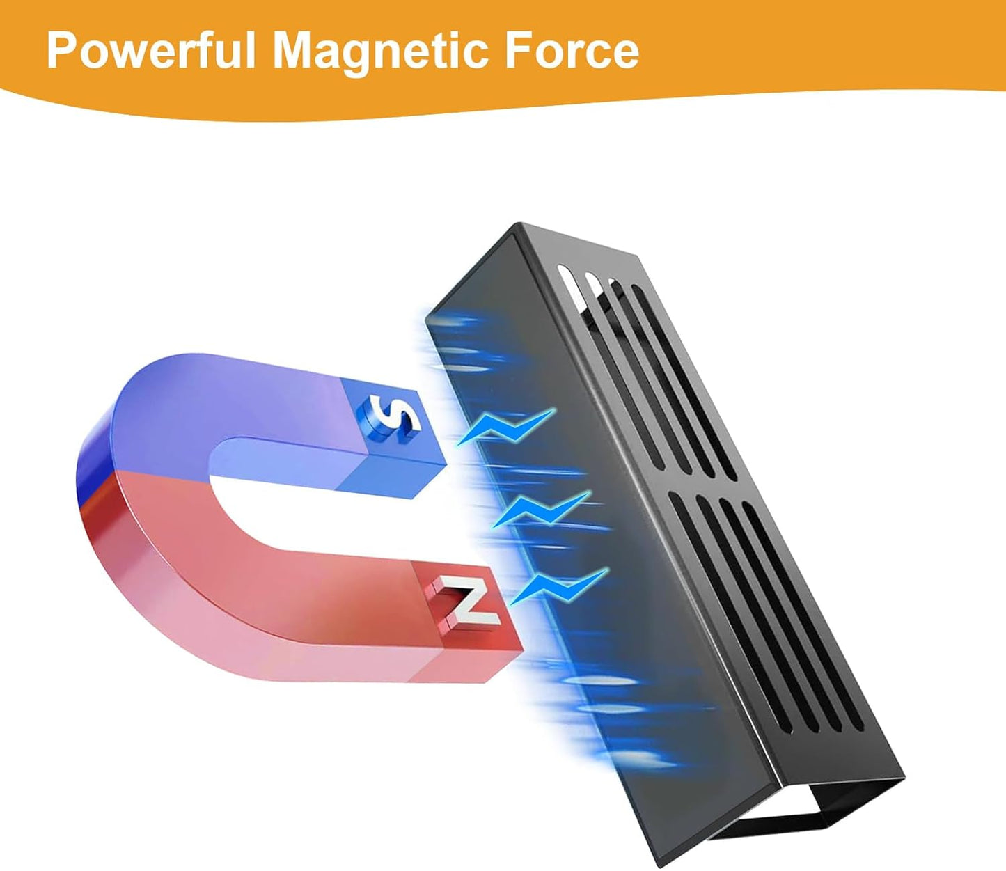 2 Pack Magnetic Spice Rack for Refrigerator,Metal Magnetic Shelf Black with 2 Jars,1 Label,4 Hooks,Space Saving for Home,Kitchen