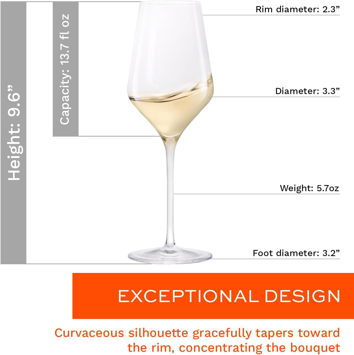 Stölzle Lausitz White Wine Glasses Set of 4 (QUATROPHIL). Dishwasher Safe, Crystal Luxury Wine Glasses (14.25 floz). Genuine Stölzle Wine Glass Set