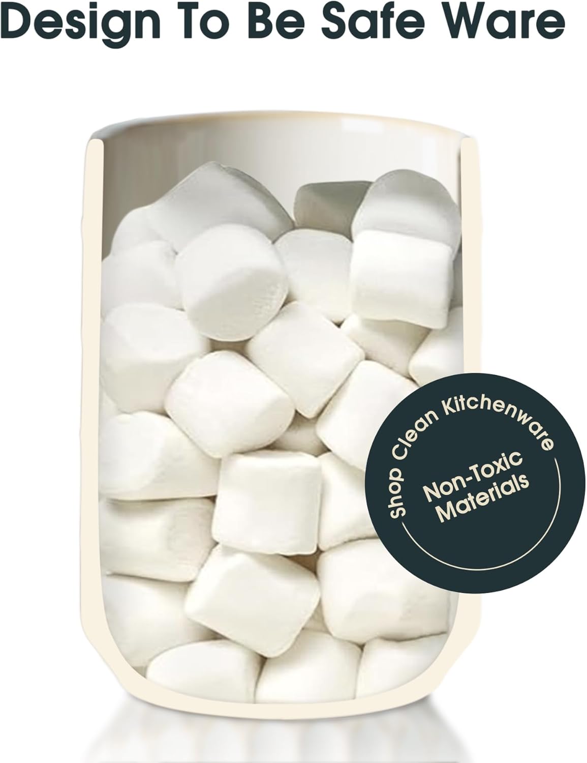 Utensil Holder, 7.3"+5.4" Ceramic Kitchen Utensil Holder for Countertop, Large Cooking Utensil Crock for Kitchen Counter, Set of 2, Beige