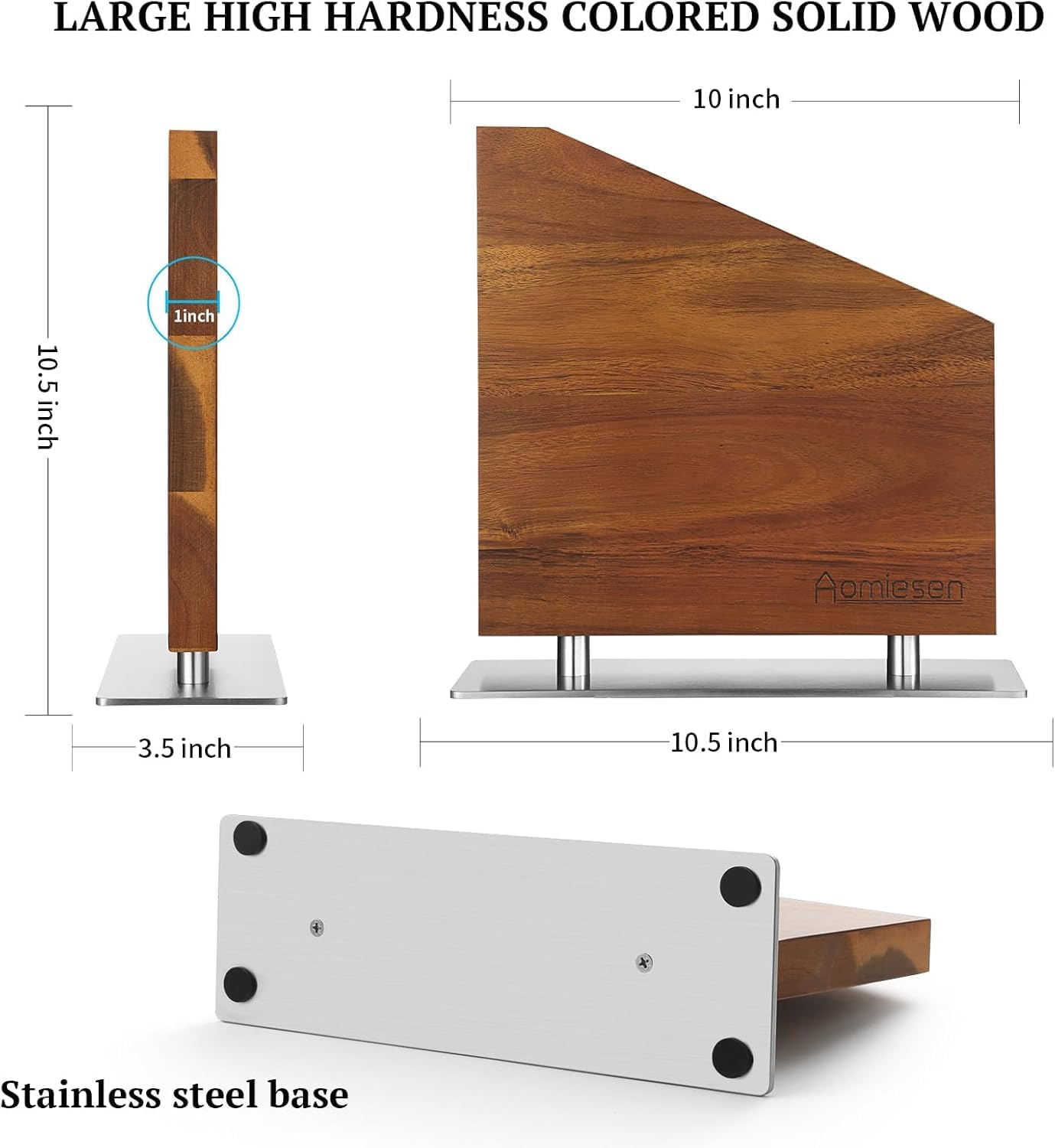 Strong Magnetic Knife Block - Magnetic Knife Holder for Kitchen Organization, Knife Block with Powerful Magnet (Diagonal steel bottom knife block)