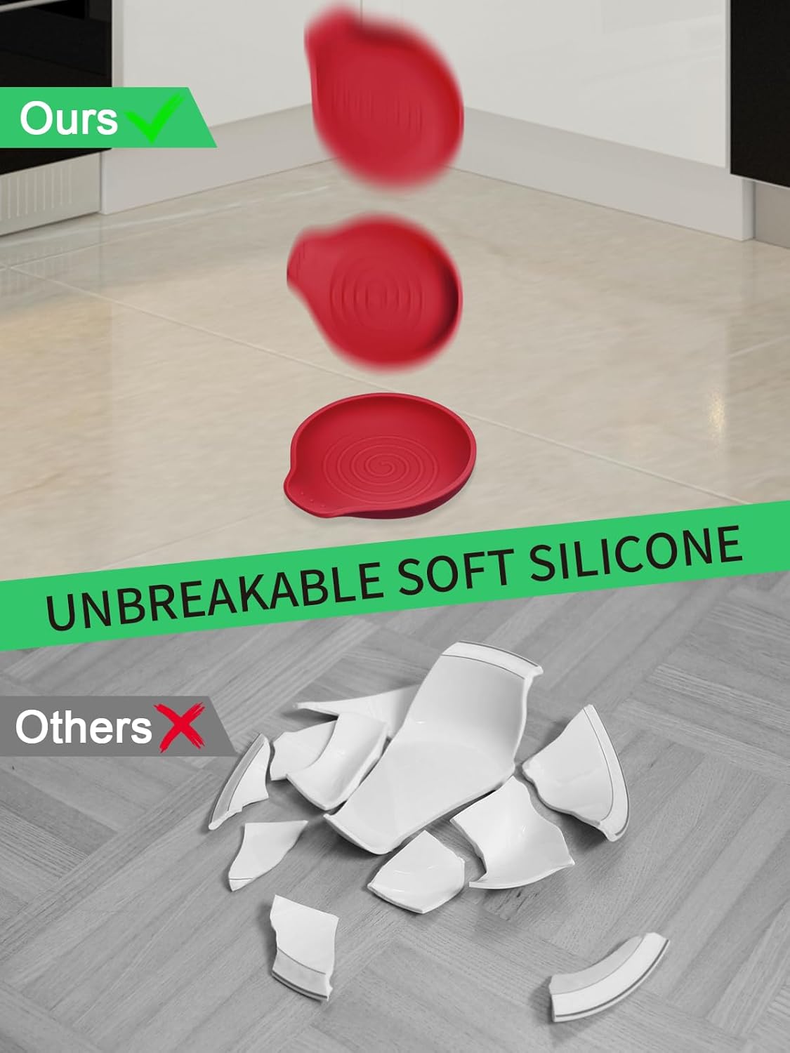 Spoon Rest for Stove Top Red, Set of 1 Silicone Spoon Rest for Kitchen Countertop, Heat-Resistant Utensil Rest for Spatula, Tongs or Spoon