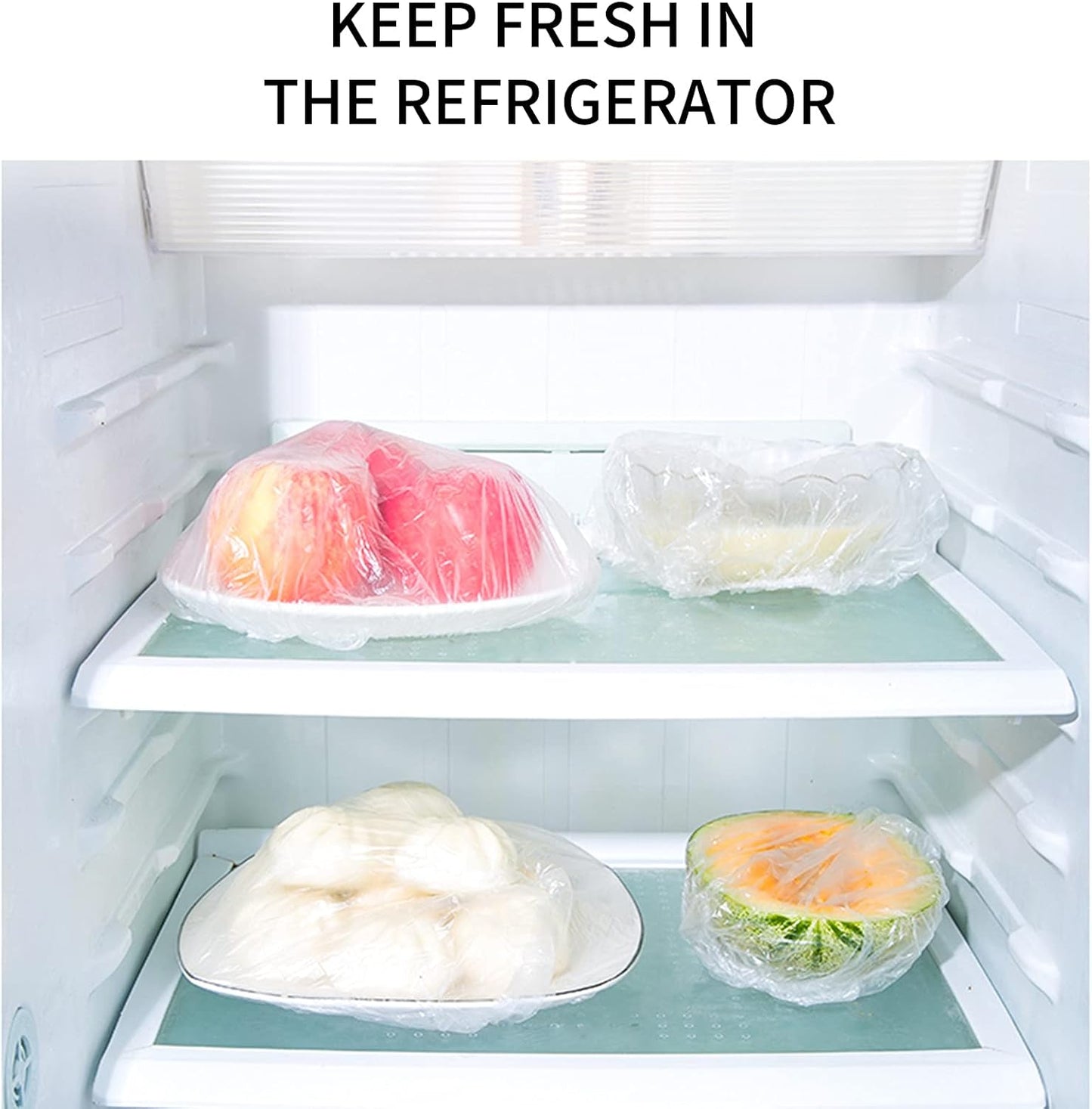 Homelove 200pcs Plastic Bowl Covers Food Cover Dish Covers, Reusable Elastic Stretch Fresh Keeping Bags, Kitchen Dining Plate Bread Proofing Food Storage Covers, Universal Kitchen Plastic Wrap