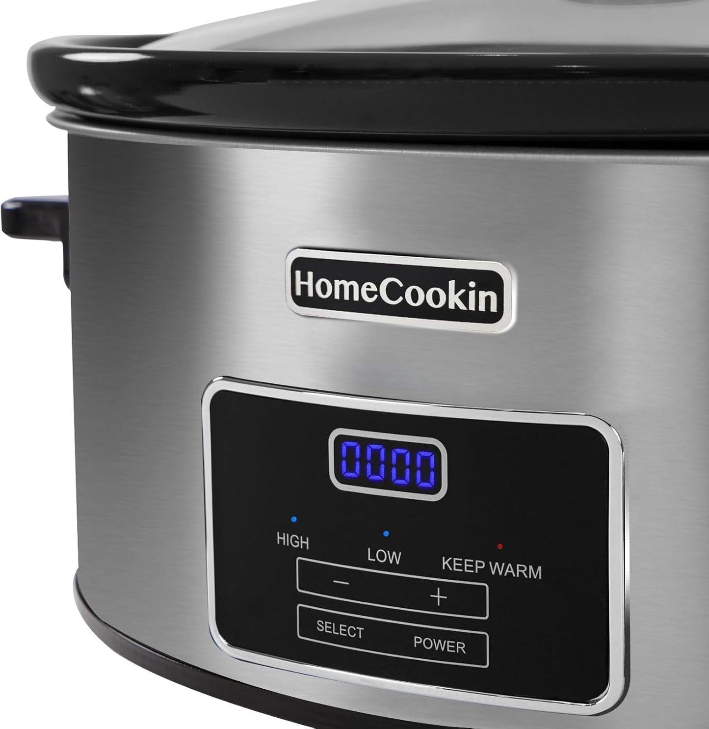 HOMECOOKIN 7-Quart Programmable Slow Cooker with Keep Warm Setting, Digital Timer - Perfect Kitchen Small Appliance for Family Dinners - Large Enough to Serve 8+ People