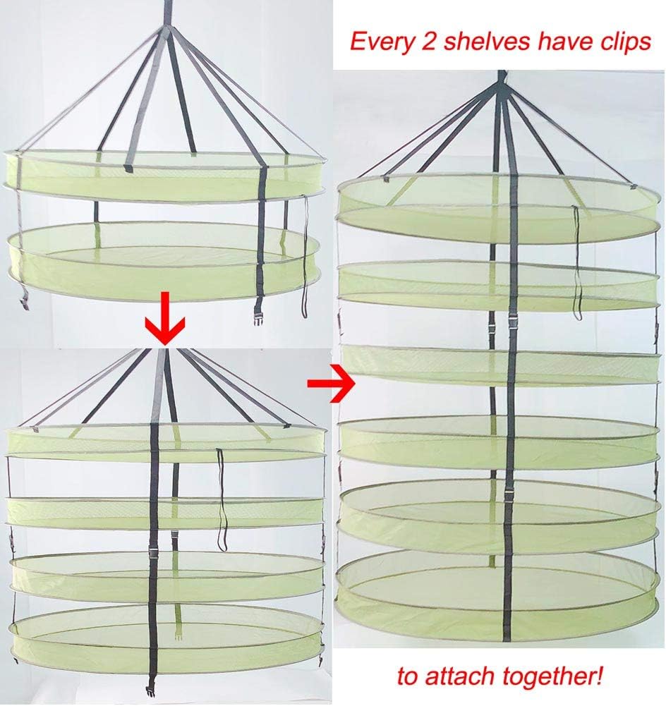 HORTIPOTS Herb Drying Rack 3 ft Hanging Dry Net 36 Inch for Curing Hydroponic Herb Vegetable Fruit Flower