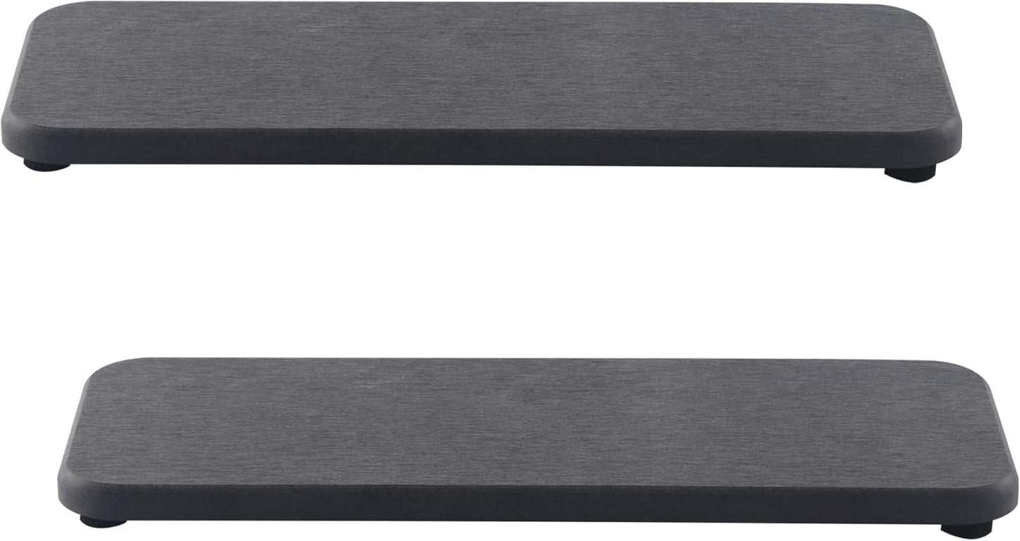 2 Pcs Water Absorbing Stone Trays, Kitchen/Bathroom Sink Soap Dish, Diatomite Tray Used for Hand Soap & Cosmetic Bottles in The Modern Home, 3.54" W x 9" L, Dark Gray