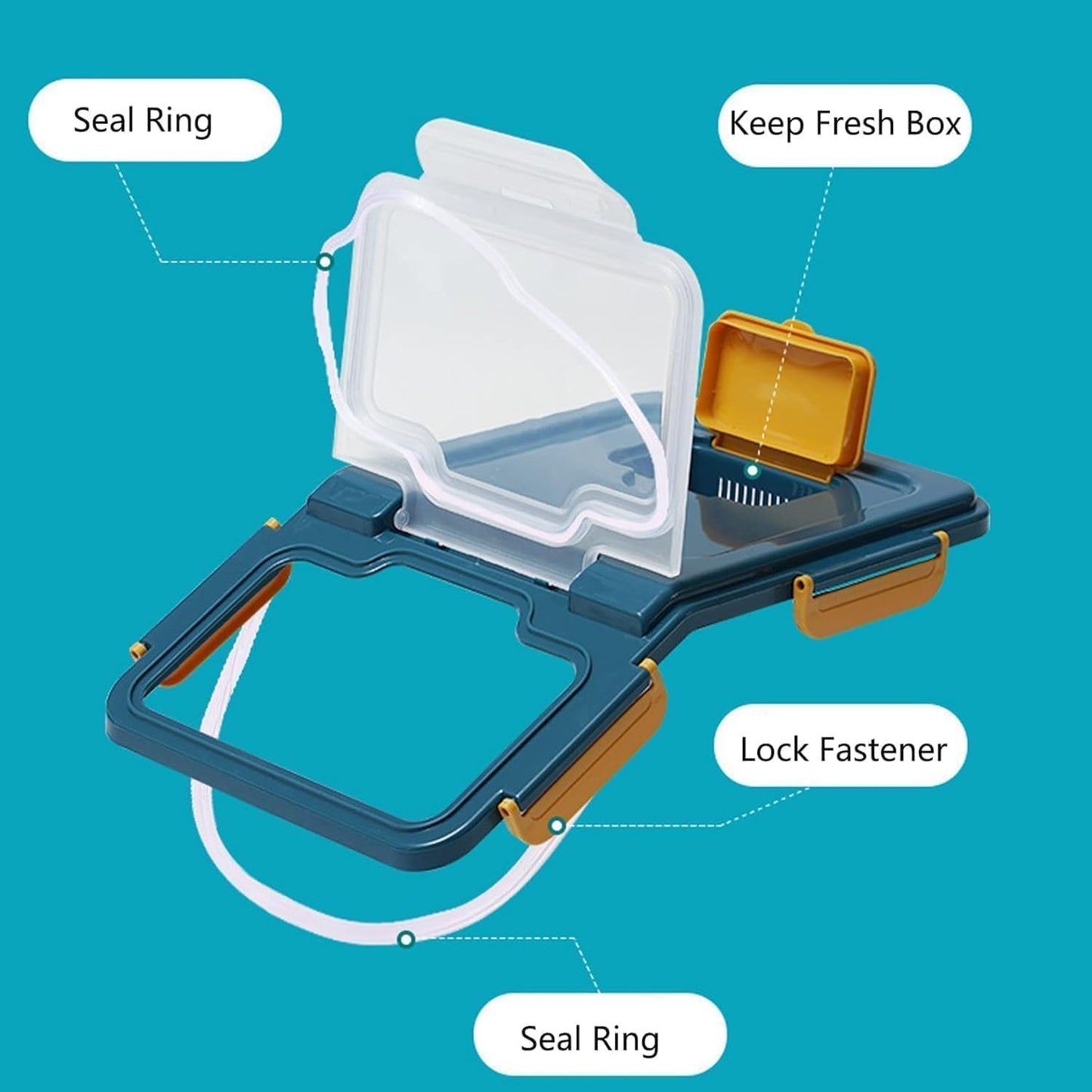 Airtight Flour Storage Container Bin 50lbs (2 Pack) - BPA Free Rice & Food Dispenser with Locking Lid, Measuring Cup & Scoop - Kitchen Pantry Organizer for Cereal, Grain, Pet Food (Blue)