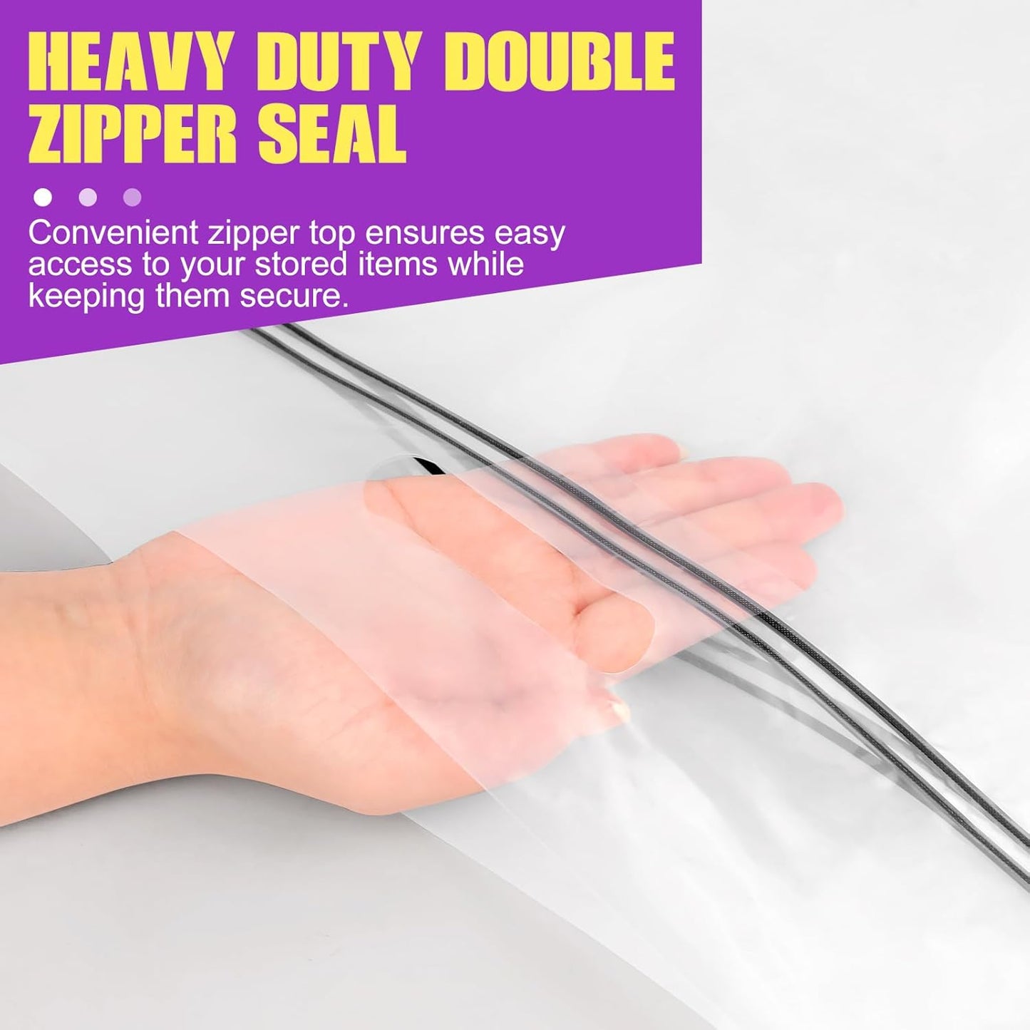 25 Gallon Extra Large Storage Bags 35”x 24”Resealable Clear Bags with Handle 4 Mil Thick Heavy Duty Big Bag for Clothes Pillow Travel Moving,Bedding,Shoes and Toys Storage, Pack of 3