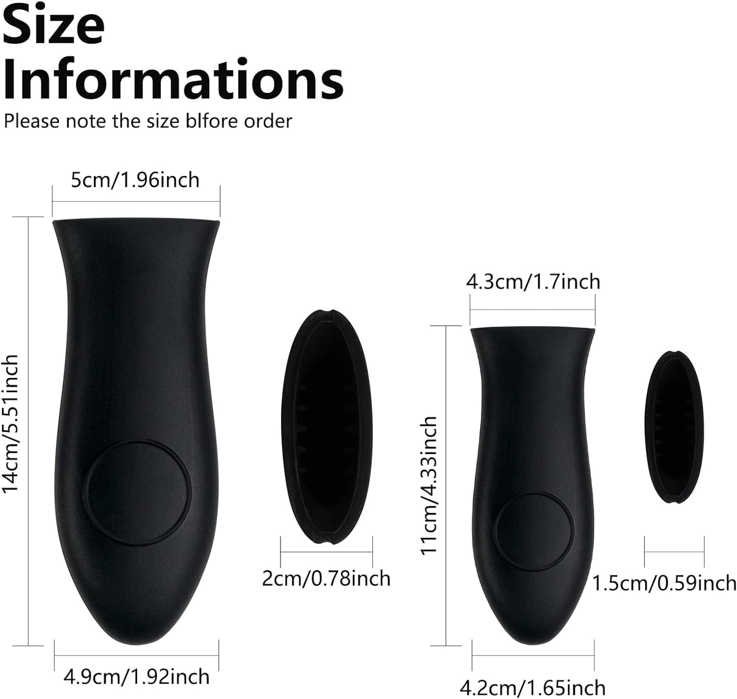 Silicone Hot Handle Holder Small Cast Iron Handle Cover Skillet Handle Cover Griddle Cover Cookware Handles Cover for Frying Pans & Griddles Sleeve Grip Handle Cover Small & Large Black 6 Pcs