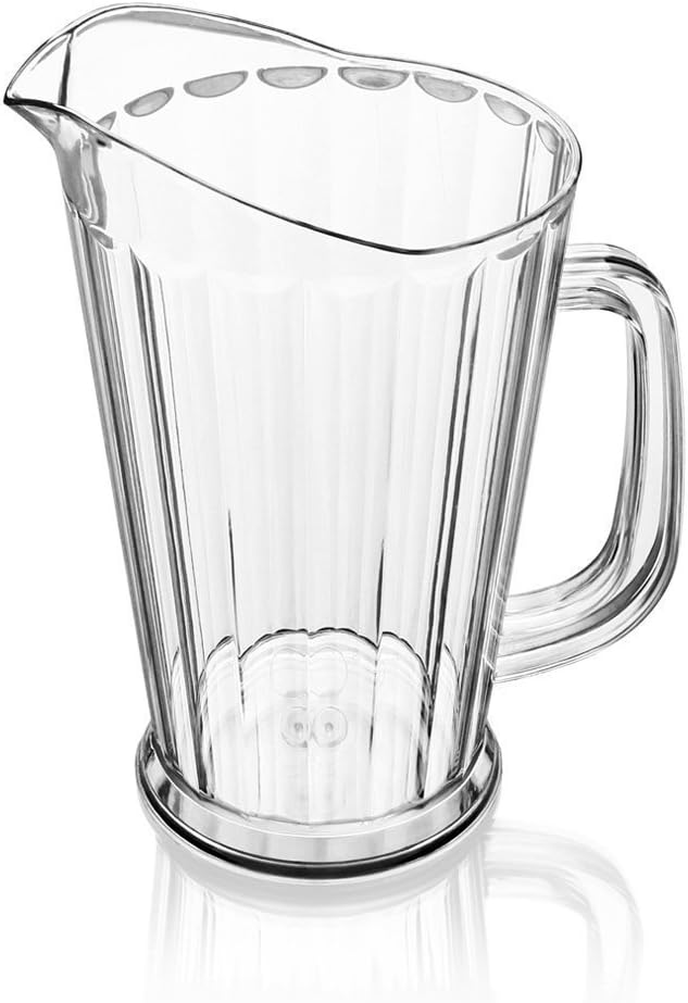 New Star Foodservice Resturant-Grade Polycarbonate Plastic Water Pitcher (Tapered Style (Clear), 60 oz (Set of 12))