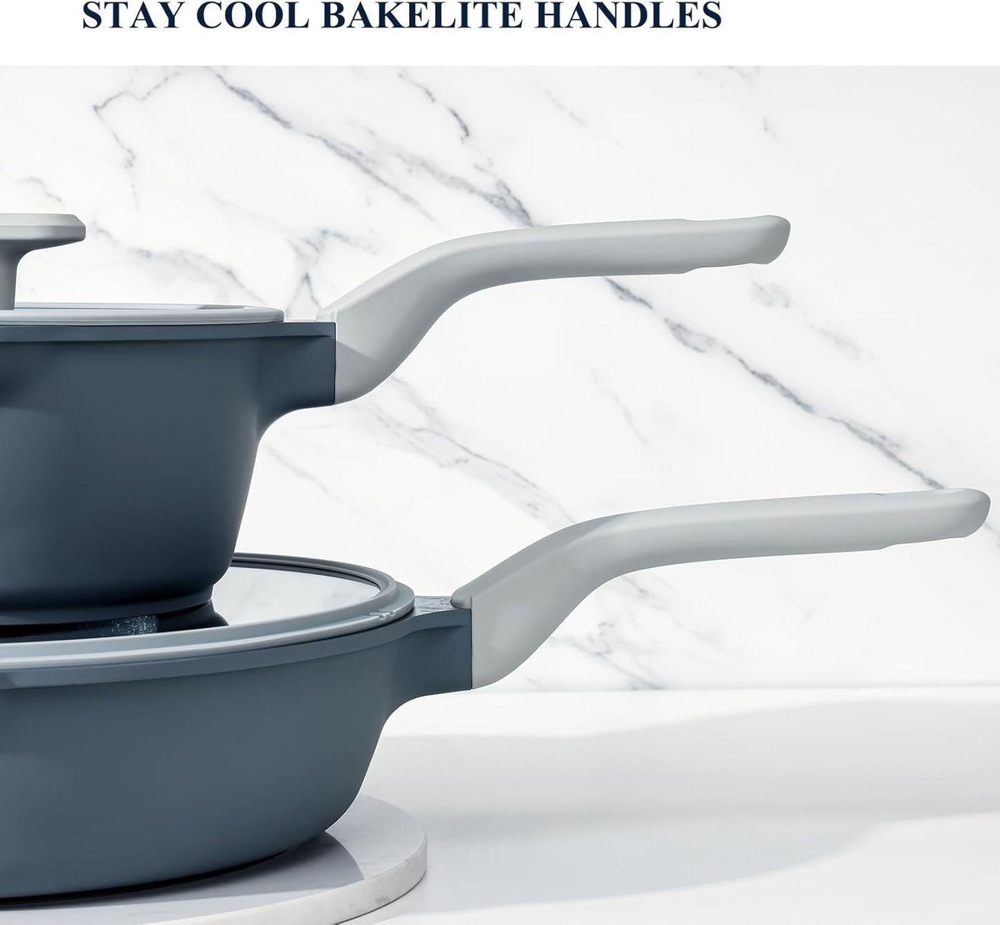 Nonstick Saucepan Set with Lids, 2QT and 2.7QT Ceramic Sauce Pan Set, Non Toxic Sauce Pots with Pour Spouts for Multipurpose Use, PTFE, PFOA & PFAS Free, Induction Compatible