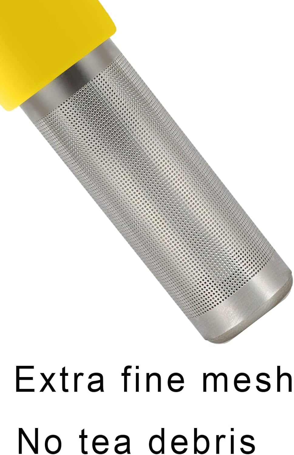 2 Pack Tea Infuser for Loose Tea Extra Fine Mesh Tea Steeper Stainless Steel Tea Strainer with Silicone Handle Cute Tea Ball for Cup Mug, Grey and Yellow