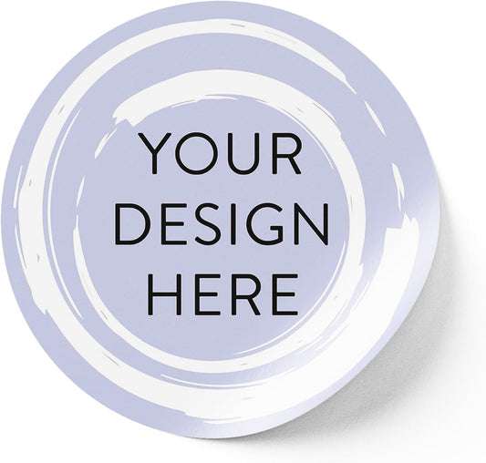 100 Custom Vinyl Stickers - Upload Your own Image, Text, Design, Logo - Personalized Logo Labels for Handmade, Packaging, Bottle, Jars, Candle, Brand Stickers (Lavender Swirls, 3x3)
