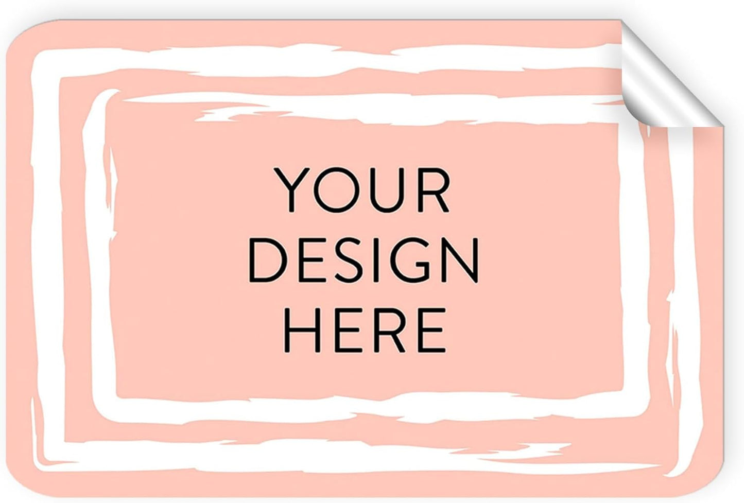 100 Custom Vinyl Stickers - Upload Your own Image, Text, Design, Logo - Personalized Logo Labels for Handmade, Packaging, Bottle, Jars, Candle, Brand Stickers (Peach, 4x2)