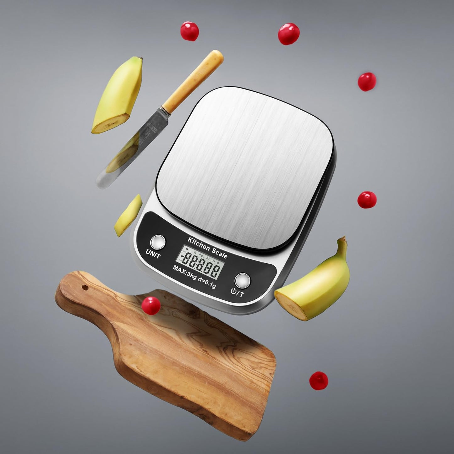 Food Kitchen Scale Digital Weight Grams and Oz，Professional Small Digital Kitchen Food Scales 3kg/0.1g for Weight Loss