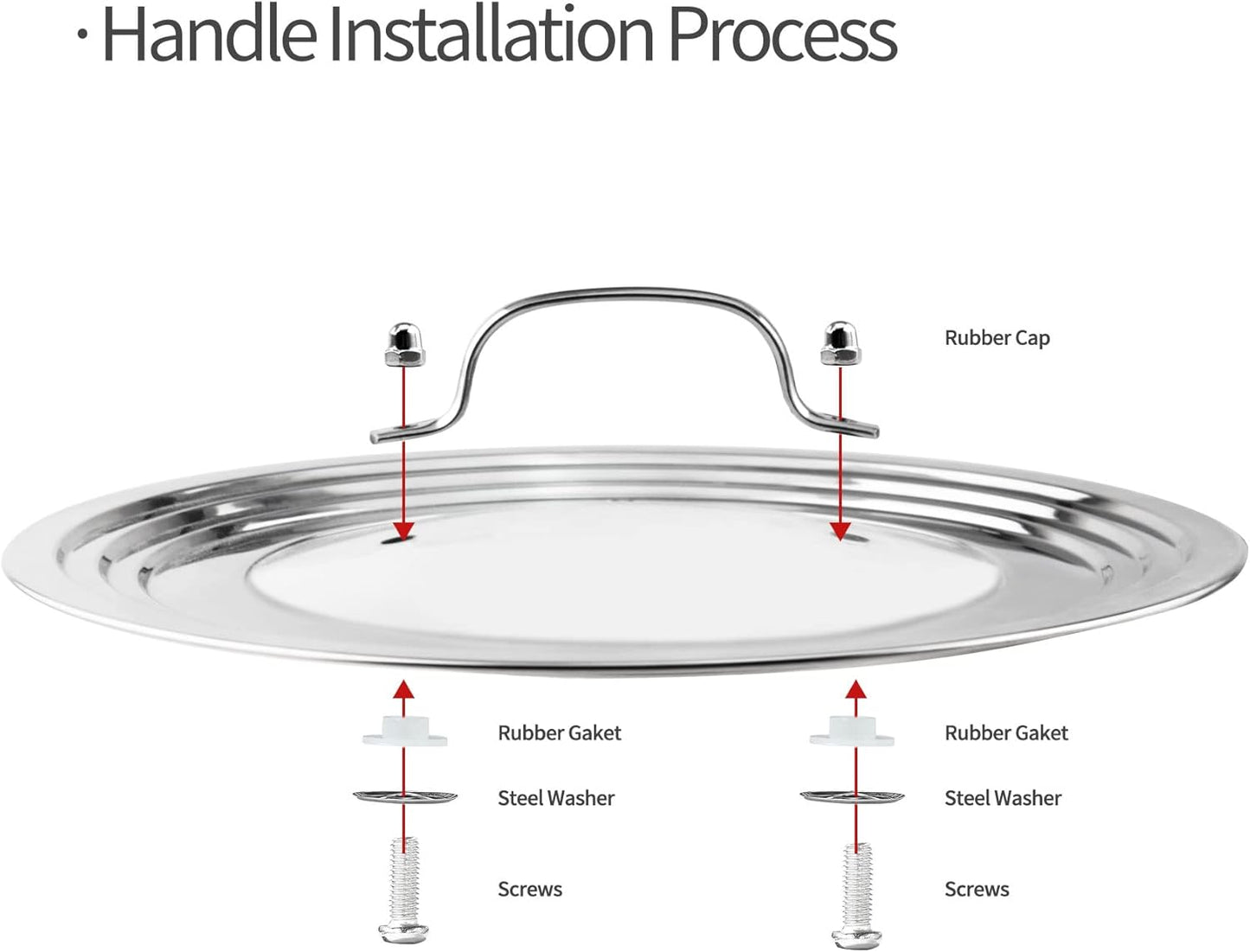 Stainless Steel Universal Lid for Pots, Pans and Skillets-Fits 7" to 12" Replacement Frying Pan Cover and Cast Iron Skillet Lid