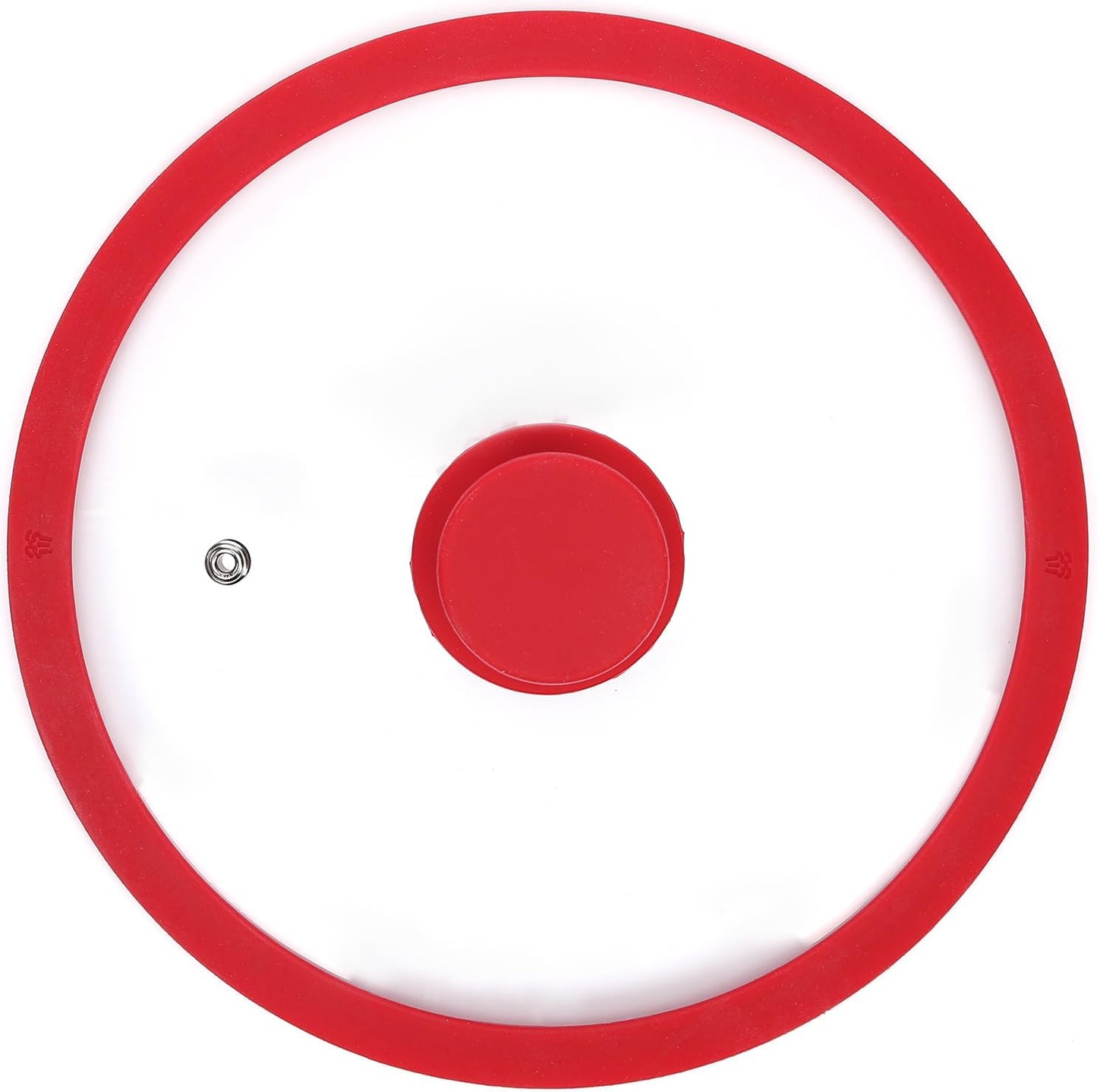 Silicon Glass Lid for Pot,Pan,Skillet Fits 11"(28CM) Cookware Silicon lid Dishwasher Safe, Replacement Lid Vented Tempered Glass with Heat Resistant Silicone Rim By HR Huare Technology, Red,1 Pack
