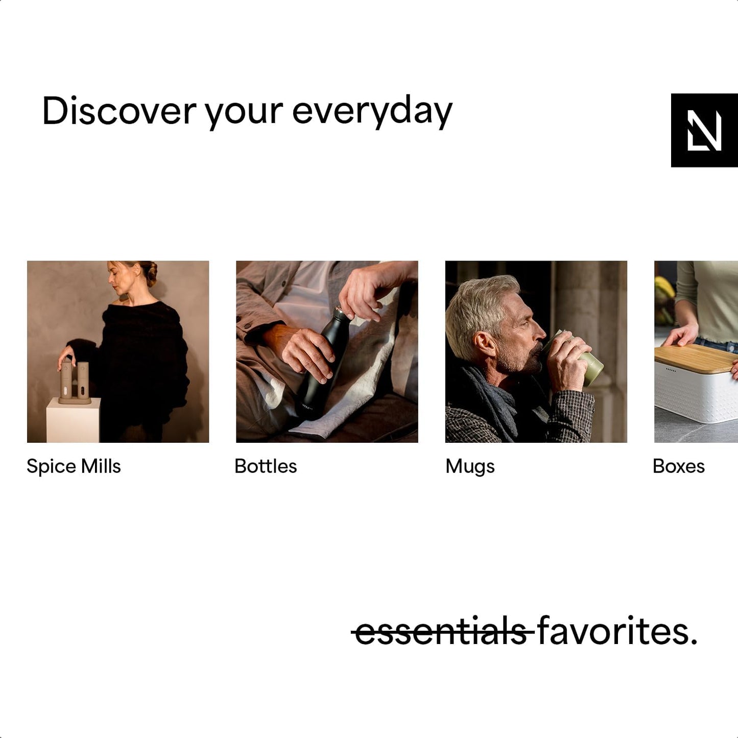 LARS NYSØM Salt and Pepper Grinder Set Manual, Stainless Steel Salt and Pepper Mills with Adjustable Ceramic Grinder I Design Spice Shakers (Ash Gray)