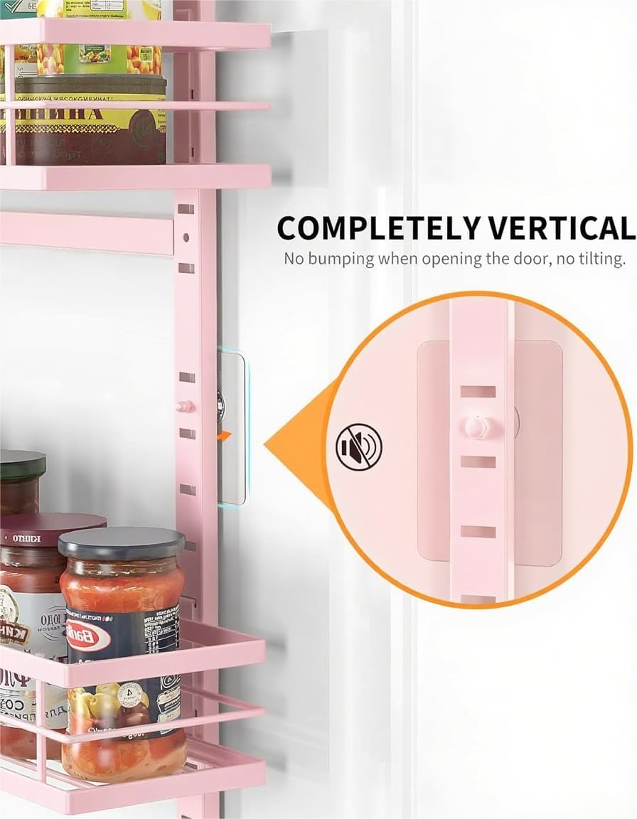 Moforoco Pink 9-Tier Over The Door Pantry Organizer, Pantry Organization and Storage, Black Hanging Basket Wall Spice Rack Seasoning Shelves