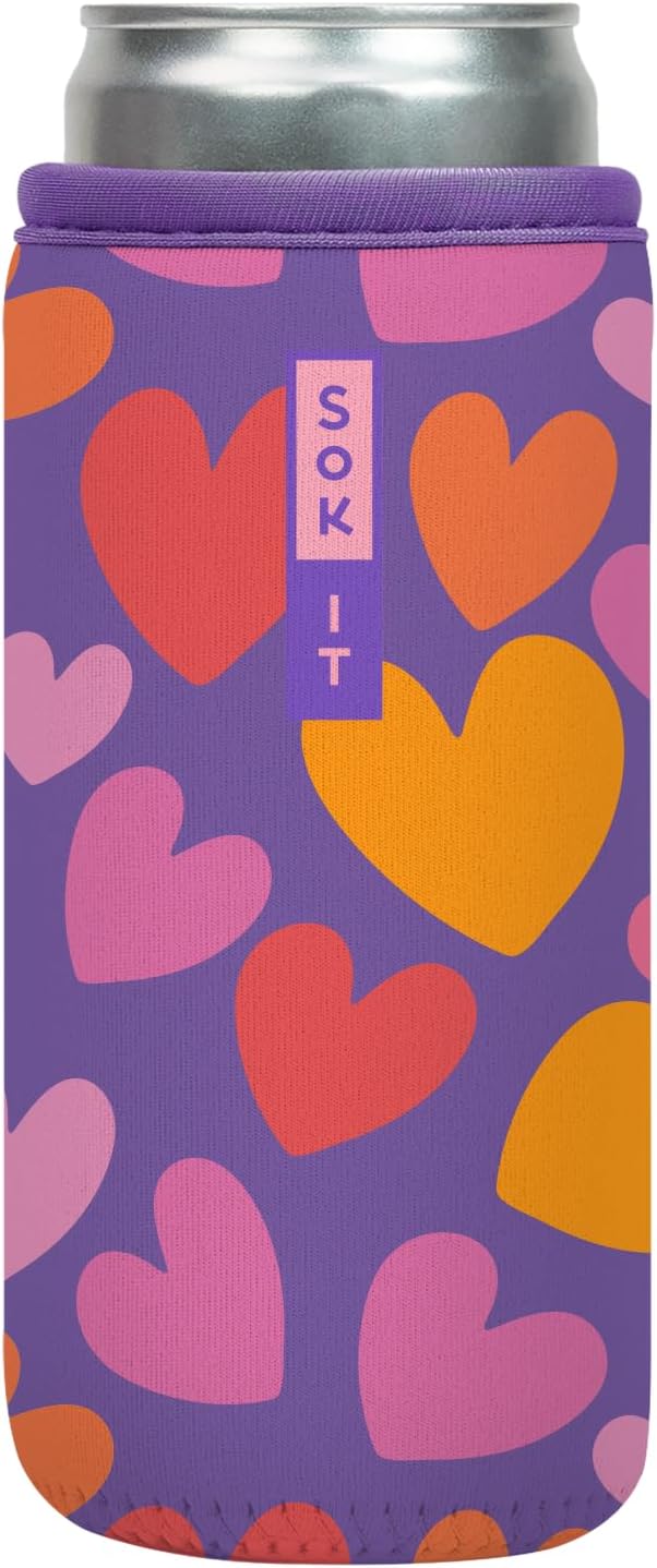 Sok It CanSok Sleeve for Beer & Soda Insulated Neoprene Cover (Hearty Hues, 12oz Slim Can Sleeve)